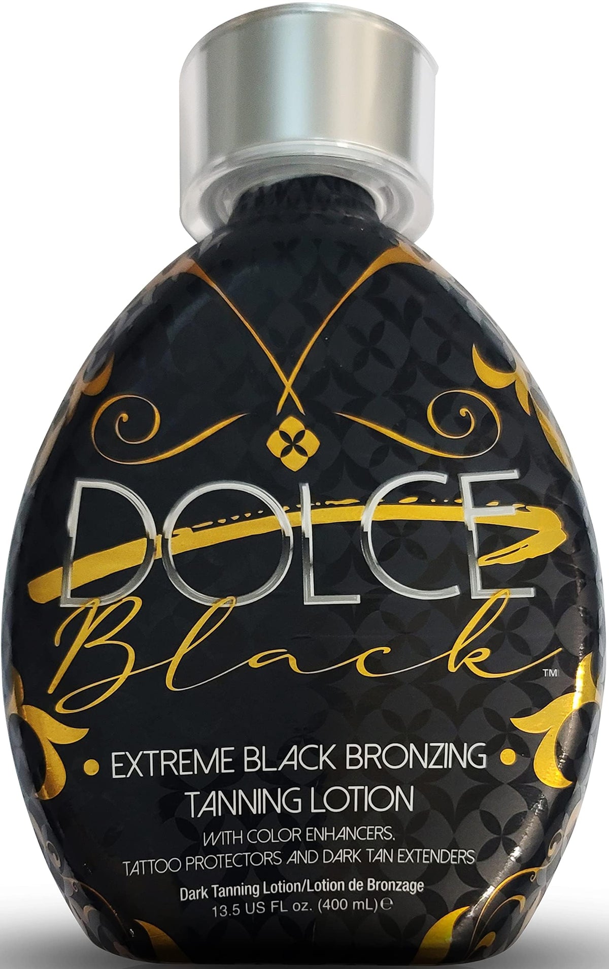 Dolce Black Bronzer Tanning Lotion 13.5 oz packaging details