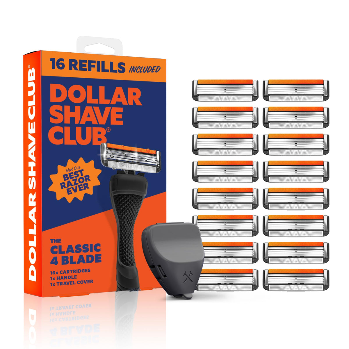 Dollar Shave Club Bulk Shave Set including 16 razor refills and handle