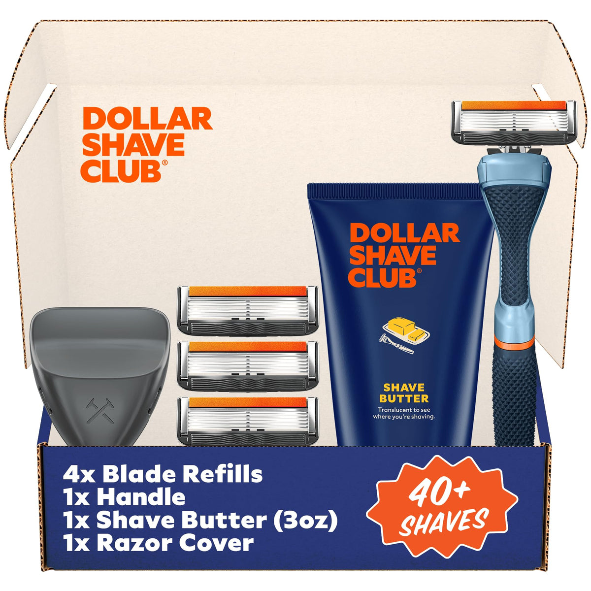 Dollar Shave Club Member Exclusive Shave Set blue with 6 Blade Razor