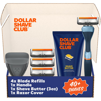 Dollar Shave Club Member Exclusive Shave Set blue with 6 Blade Razor