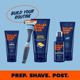 Dollar Shave Club razor blade details on display