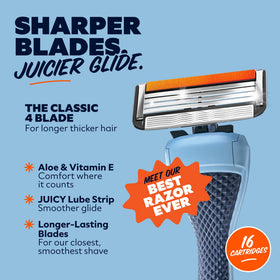 Dollar Shave Club razor with blade in use