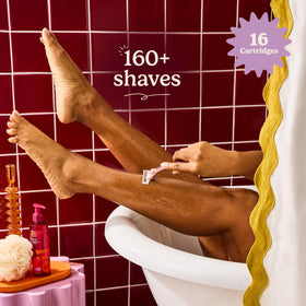 Dollar Shave Club women's razor refills with Aloe and Vitamin E strip