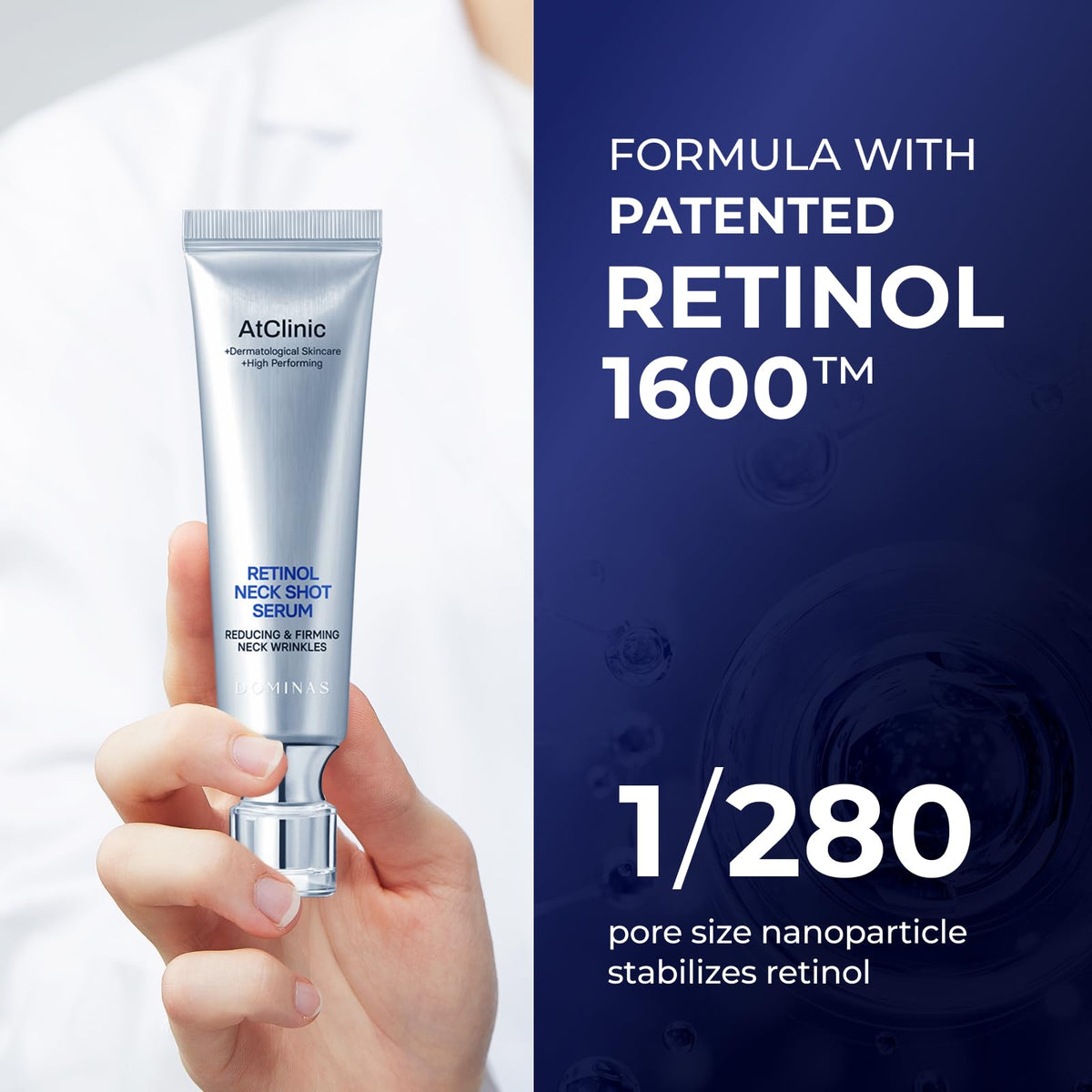 DOMINAS Retinol Neck Shot Serum 30ml with ingredients list