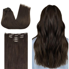 DOORES Clip in Hair Extensions 100% human hair front view