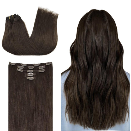 DOORES Clip in Hair Extensions 100% human hair front view