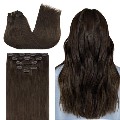 DOORES Clip in Hair Extensions 100% human hair front view