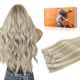 DOORES Clip in Hair Extensions 120g 18 Inch front view