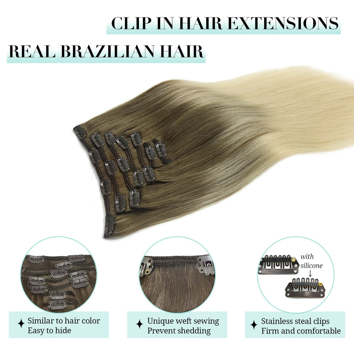 DOORES Clip in Hair Extensions 120g lifestyle scene