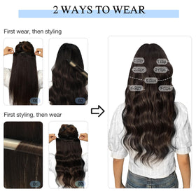 DOORES Clip in Hair Extensions 120g texture detail