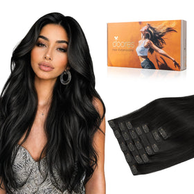 DOORES Clip in Hair Extensions 130g front view