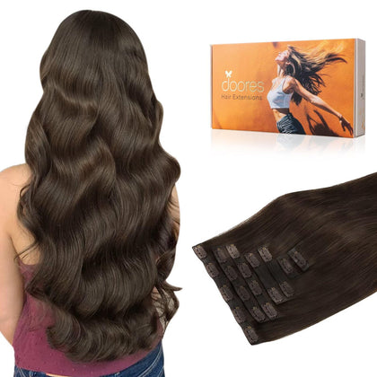 DOORES Clip in Hair Extensions 130g front view