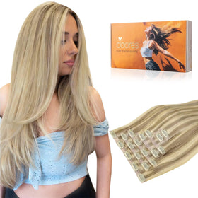 DOORES Clip in Hair Extensions 130g in packaging