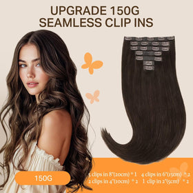 DOORES Clip in Hair Extensions 150g 20 inch side view