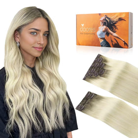 DOORES Clip in Hair Extensions 150g front view