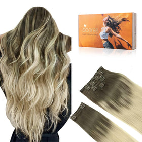 DOORES Clip in Hair Extensions 150g front view
