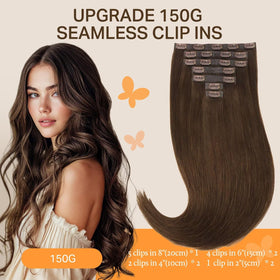 DOORES Clip in Hair Extensions 150g in balayage style