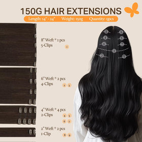 DOORES Clip-in Hair Extensions 150g packaging