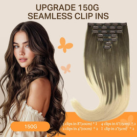 DOORES Clip in Hair Extensions 150g packaging