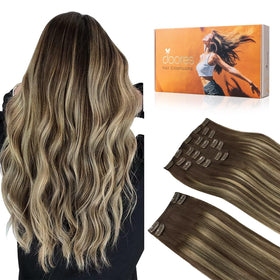 DOORES Clip in Hair Extensions 150g upgrade front view