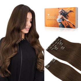 DOORES Clip in Hair Extensions 150g upgrade front view