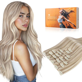 DOORES Clip in Hair Extensions 160g front view