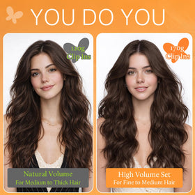 DOORES Clip in Hair Extensions 170g back view