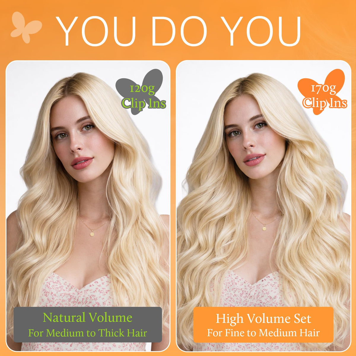 DOORES Clip-in Hair Extensions 170g detailed texture