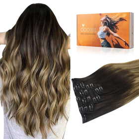 DOORES Clip in Hair Extensions 170g front view