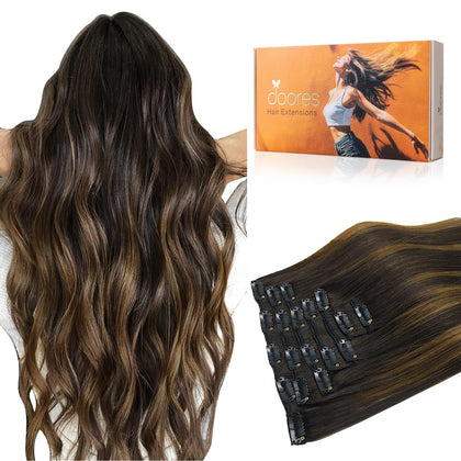 DOORES Clip-in Hair Extensions 170g front view
