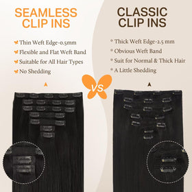 DOORES Clip in Hair Extensions 18 inch side view
