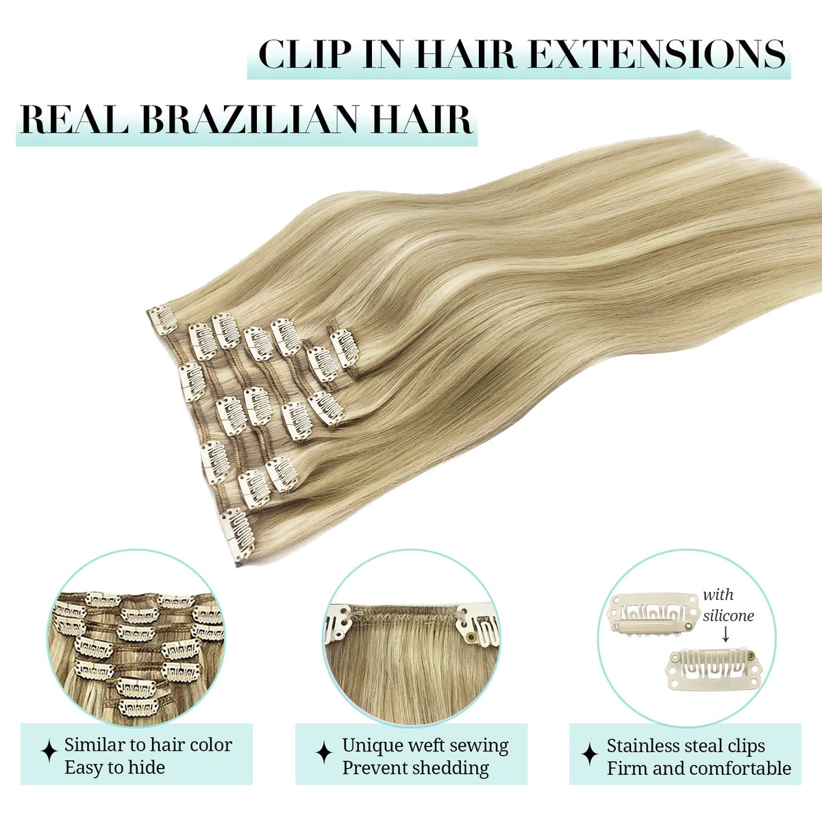 DOORES Clip in Hair Extensions 180g lifestyle image