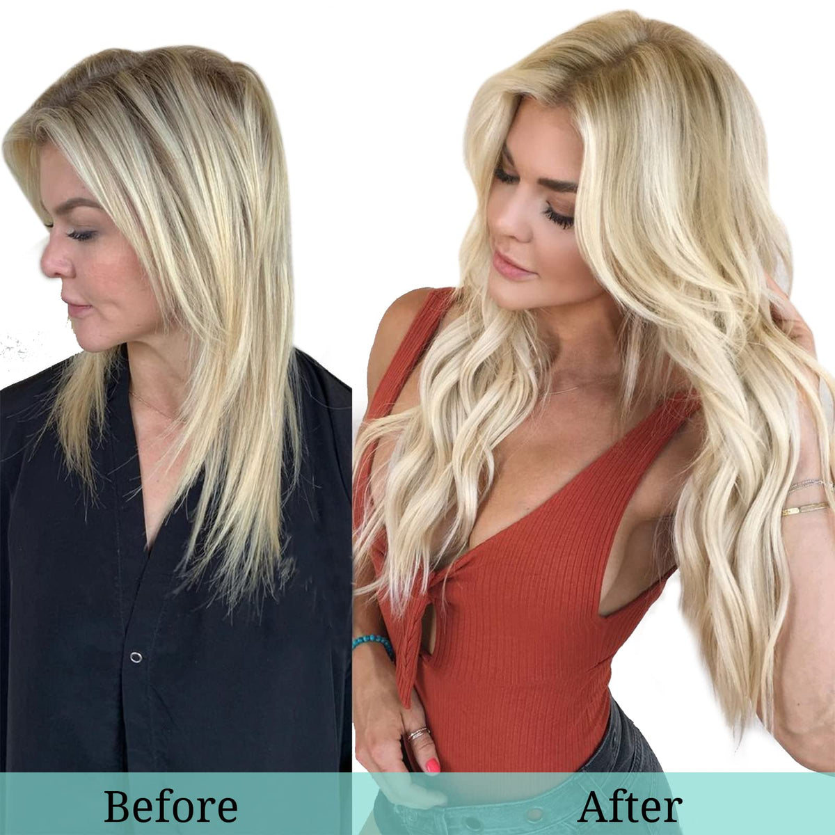 DOORES Clip in Hair Extensions 180g with care instructions
