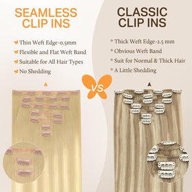DOORES Clip in Hair Extensions 2 inch pieces layout