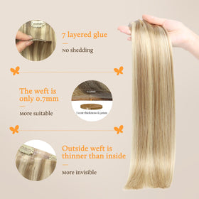 DOORES Clip in Hair Extensions 20 inch back view