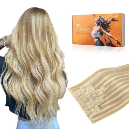 DOORES Clip in Hair Extensions 200g front view