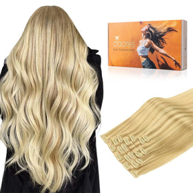 DOORES Clip in Hair Extensions 220g front view