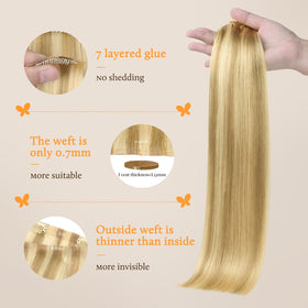 DOORES Clip in Hair Extensions 220g in natural light