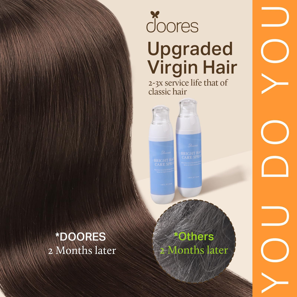 DOORES Clip in Hair Extensions 6 inch pieces displayed
