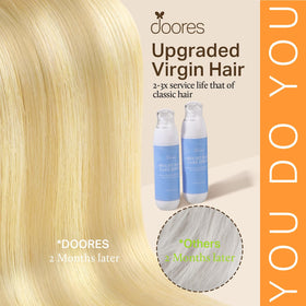 DOORES Clip in Hair Extensions 6 inch pieces side view