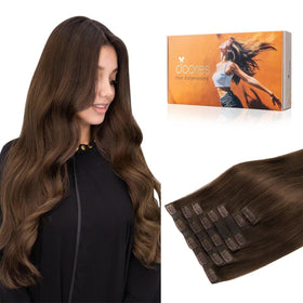 DOORES Clip in Hair Extensions 7 pieces in packaging