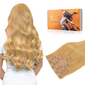 DOORES Clip in Hair Extensions 7 pieces pack front view