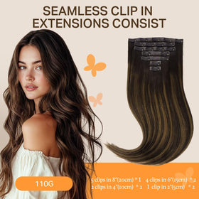 DOORES Clip-in Hair Extensions 7 pieces packaging