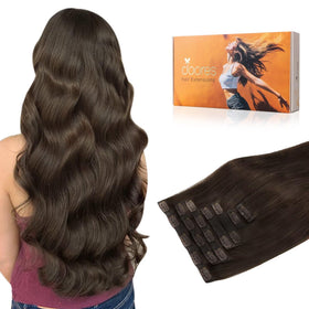 DOORES Clip in Hair Extensions 7pcs pack front view