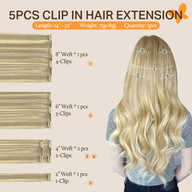 DOORES Clip-in Hair Extensions 8-inch piece close-up
