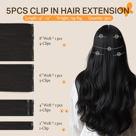DOORES Clip-in Hair Extensions close-up of clips