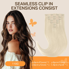 DOORES Clip in Hair Extensions close-up of silicone wefts