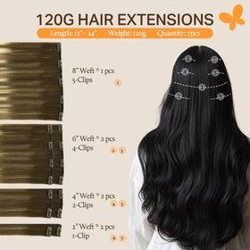 DOORES Clip in Hair Extensions close-up of stainless steel clips