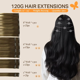 DOORES Clip in Hair Extensions close-up of U-shape metal clips