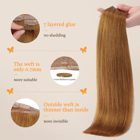 DOORES Clip in Hair Extensions close-up of weft